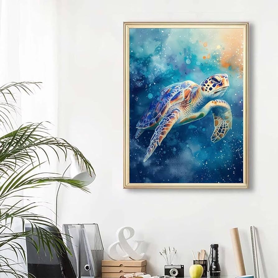 Amazon | paint by numbers 海 数字油絵 塗り絵 手塗り DIY絵